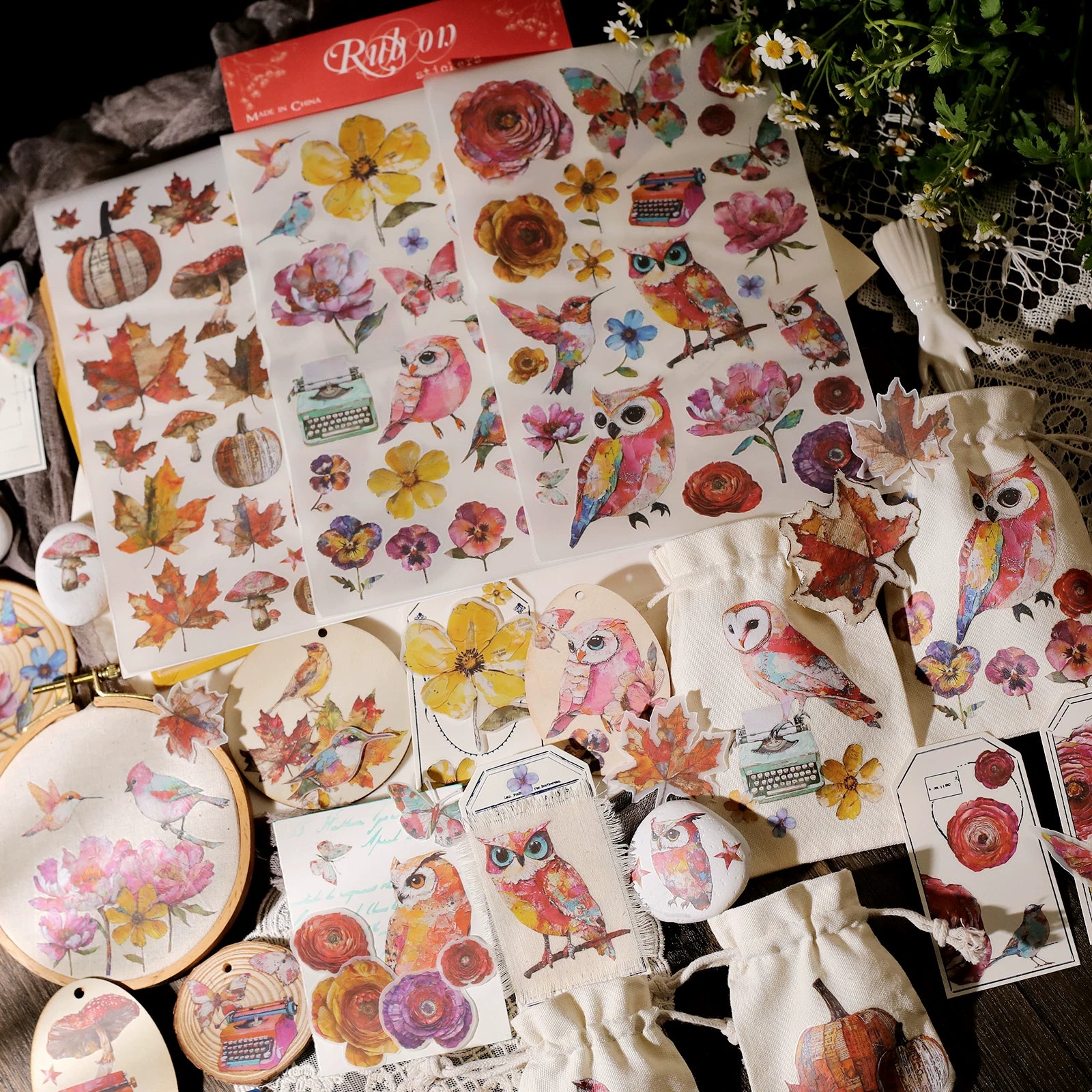 Owl Matte Rub-on Transfers
