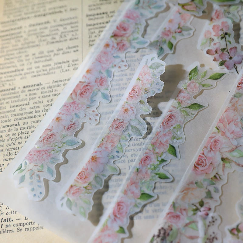 Pink Roses Vellum Stickers
