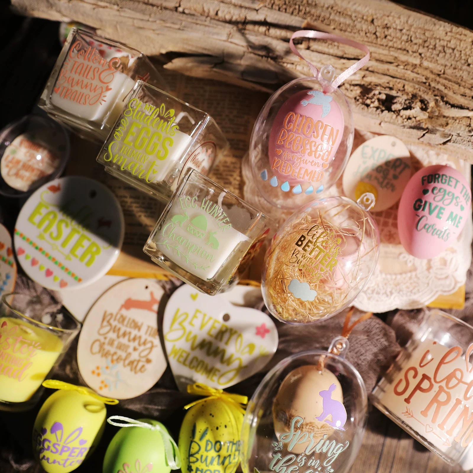 Easter Phrases UV-DTF Rub-on Stickers