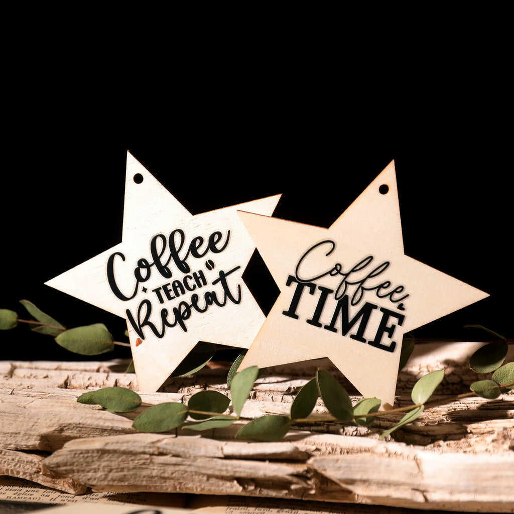 Coffee Phrases UV-DTF Rub-on Stickers