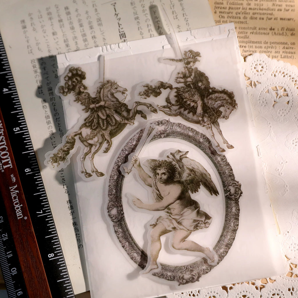 Classical Copperplate Prints Vellum Stickers
