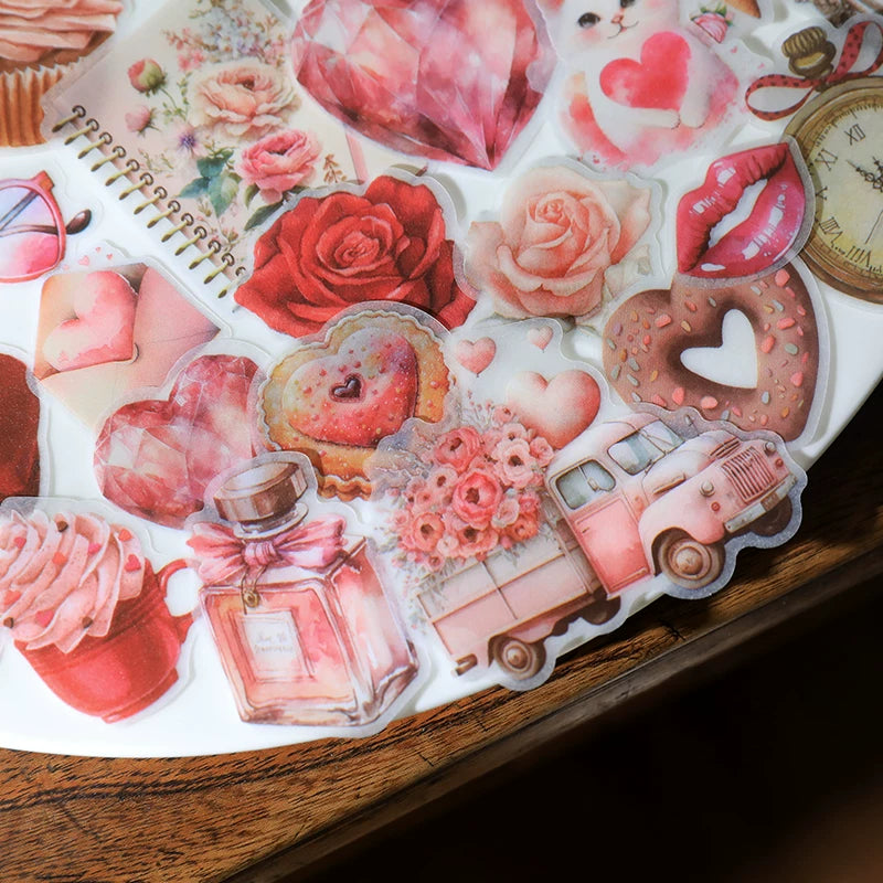 Pink Valentine's Day Vellum Stickers
