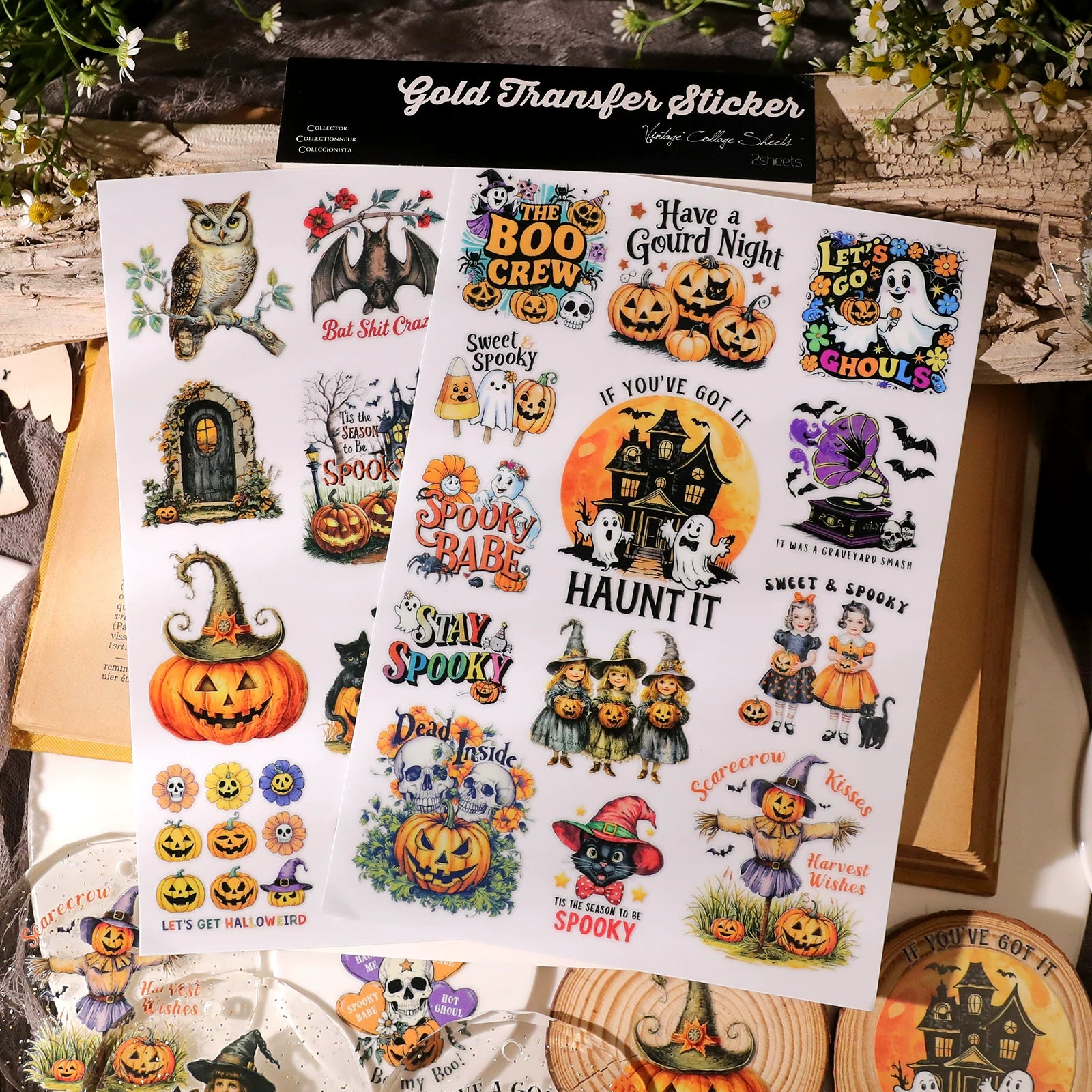 Halloween Colorful UV-DTF Rub-on Stickers