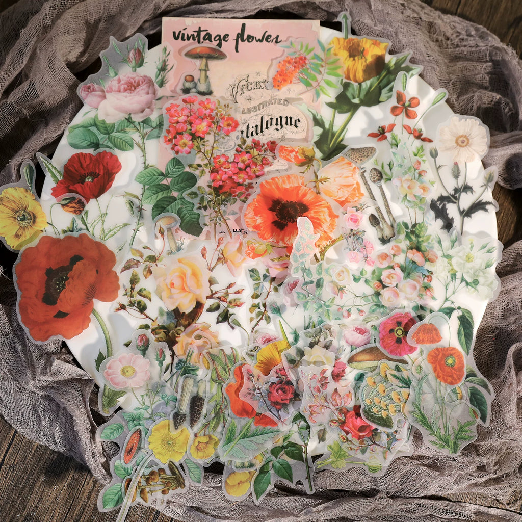Larger Flowers Vellum Stickers