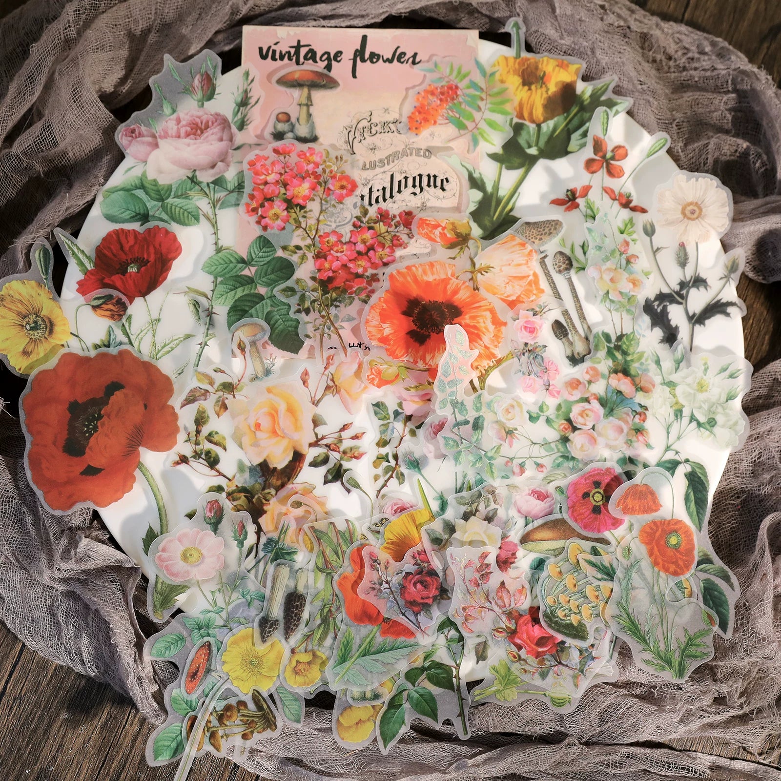 Larger Flowers Vellum Stickers