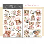Kitten and Girl Matte Rub-on Transfers 2 Small Sheets