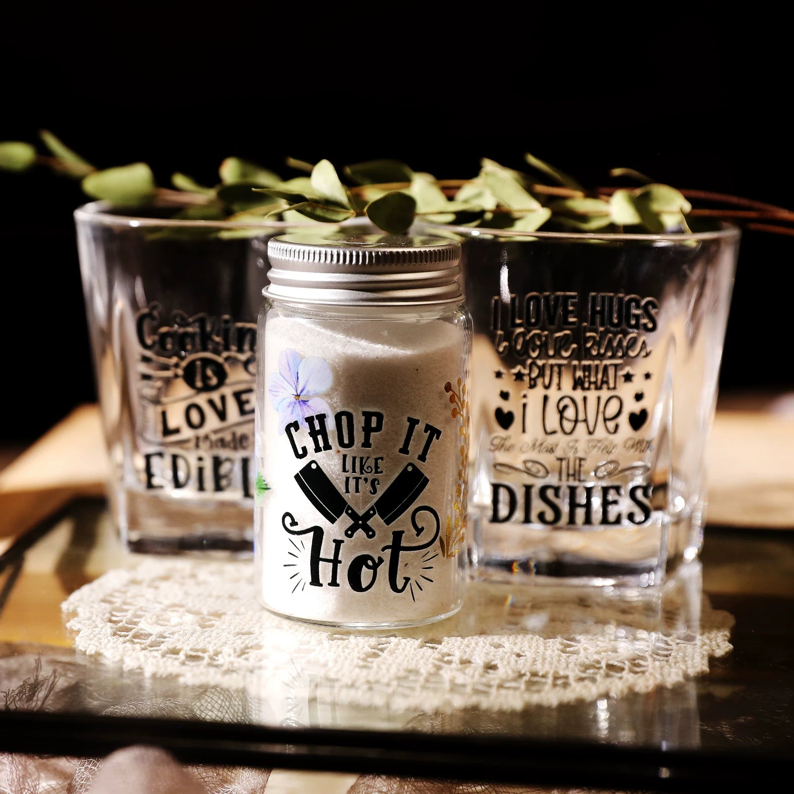 Kitchen Phrases UV-DTF Rub-on Stickers