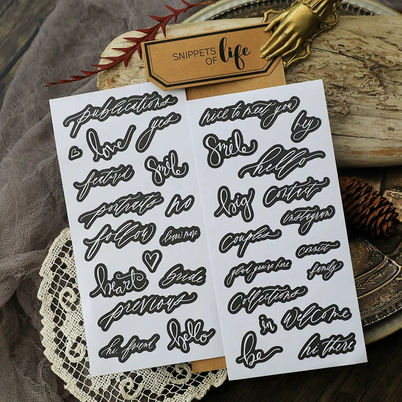 Words and Phrases Strips Self-adhesive Stickers