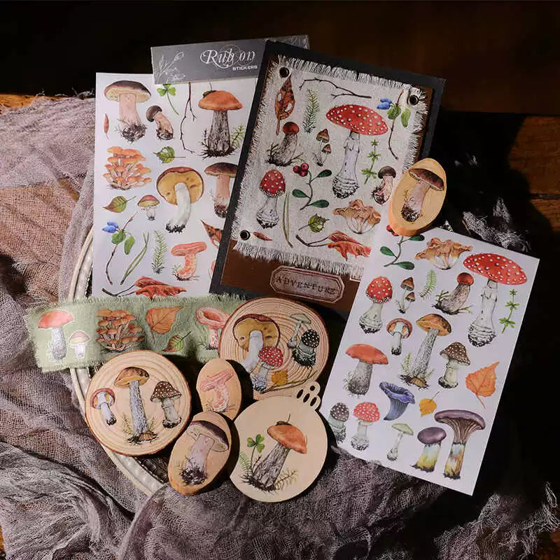 Mushroom Matte Rub-on Transfers 2 Small Sheets