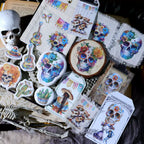 Day of the Dead Halloween Skull Matte Rub-on Transfers 2 Small Sheets