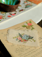 Flower Embroidery Matte Rub-on Transfers 1 Sheet