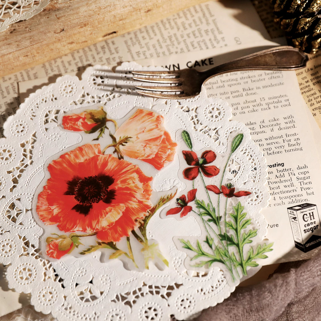 Larger Flowers Vellum Stickers