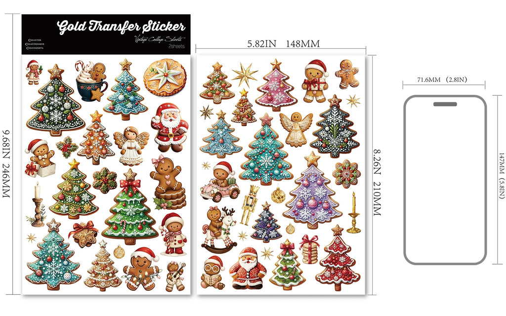 Christmas Gingerbread Man UV-DTF Rub-on Stickers