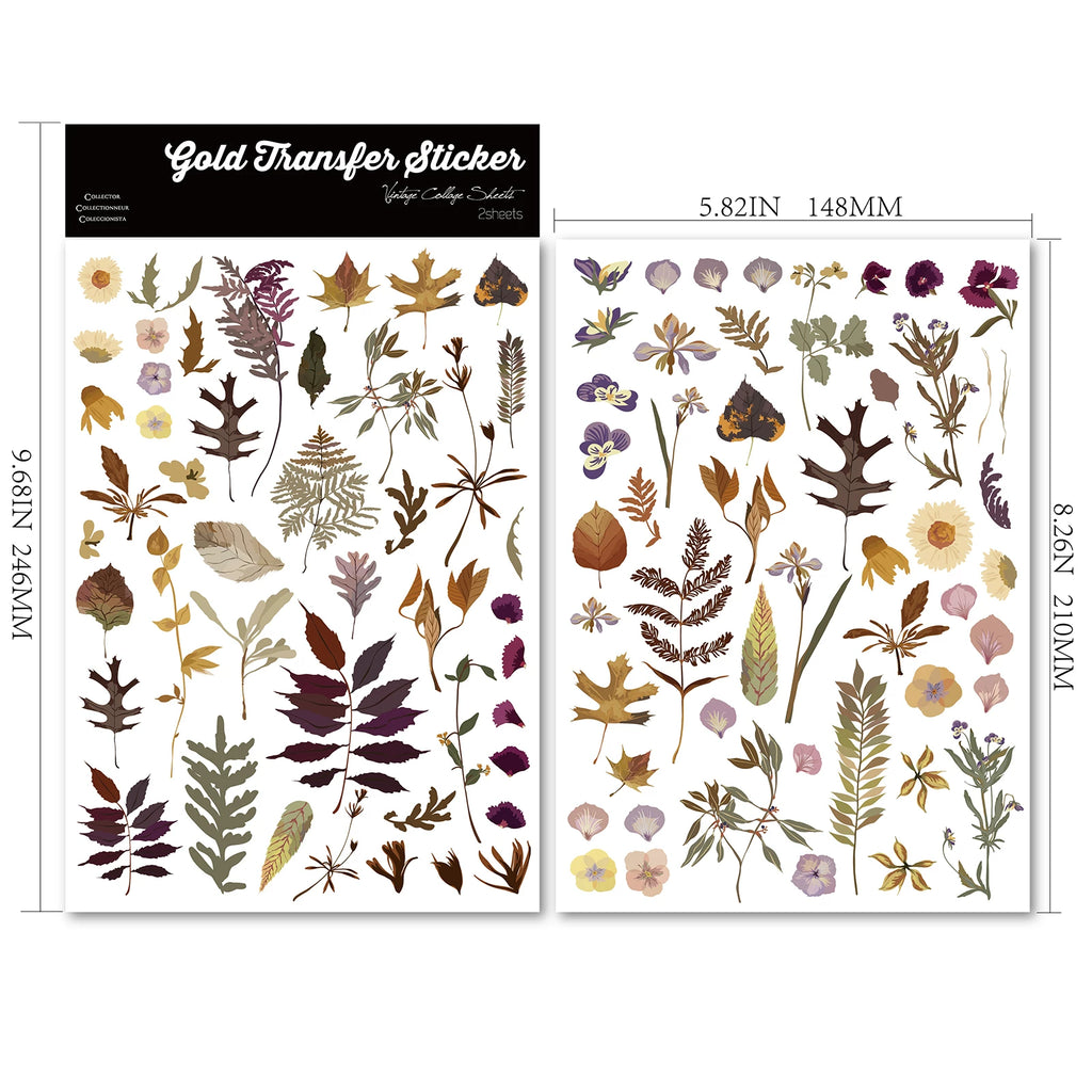 Dried Small Plants UV-DTF Rub-on Stickers