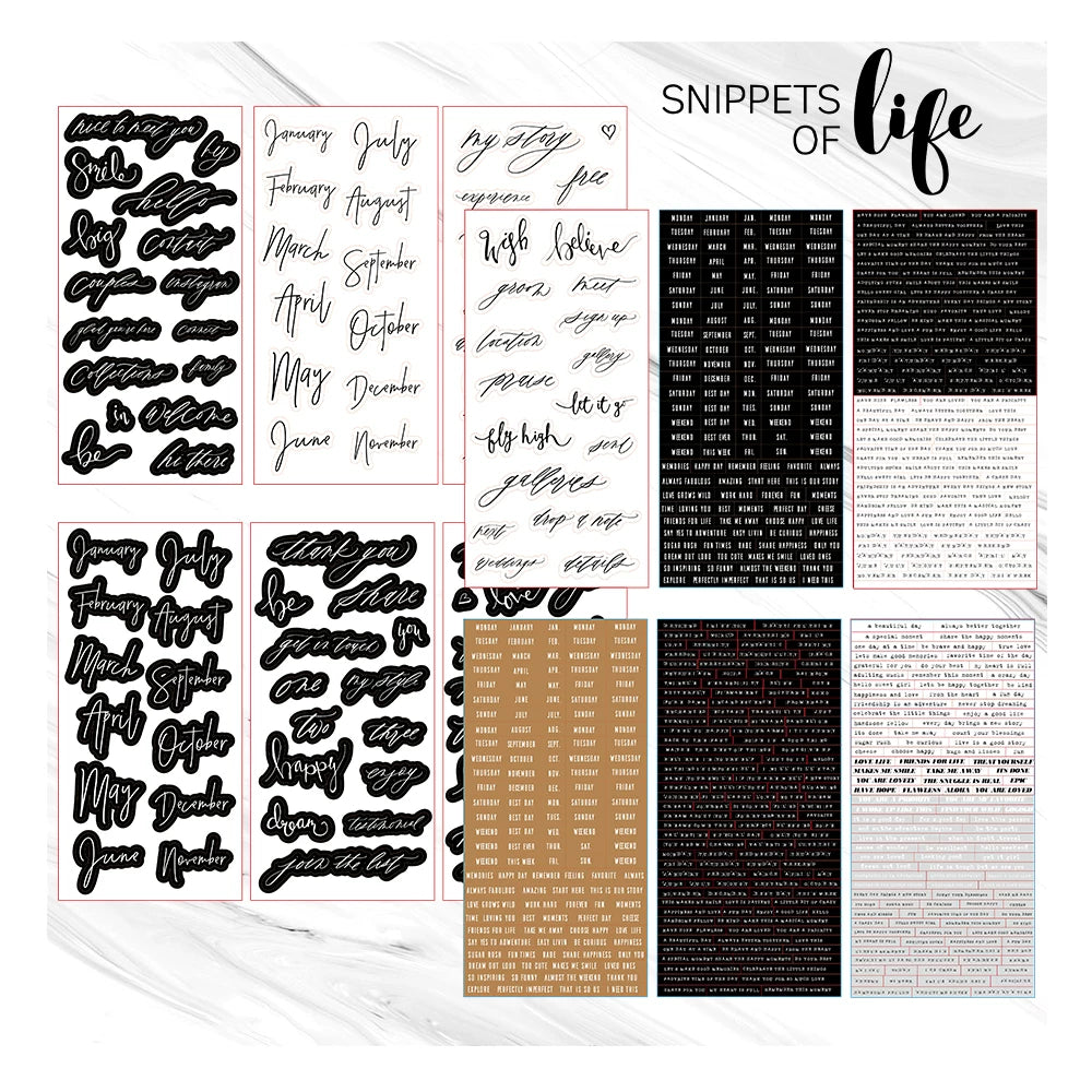 Words and Phrases Strips Self-adhesive Stickers