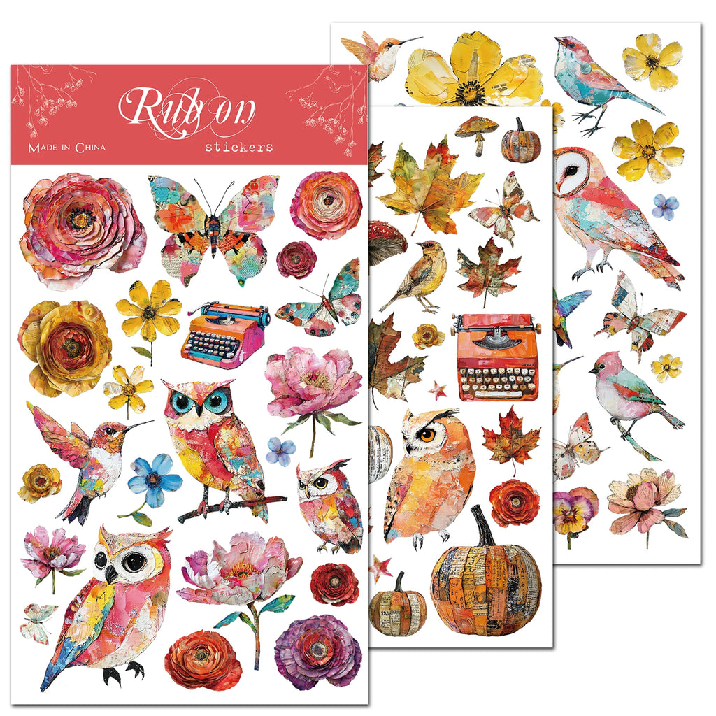 Owl Matte Rub-on Transfers
