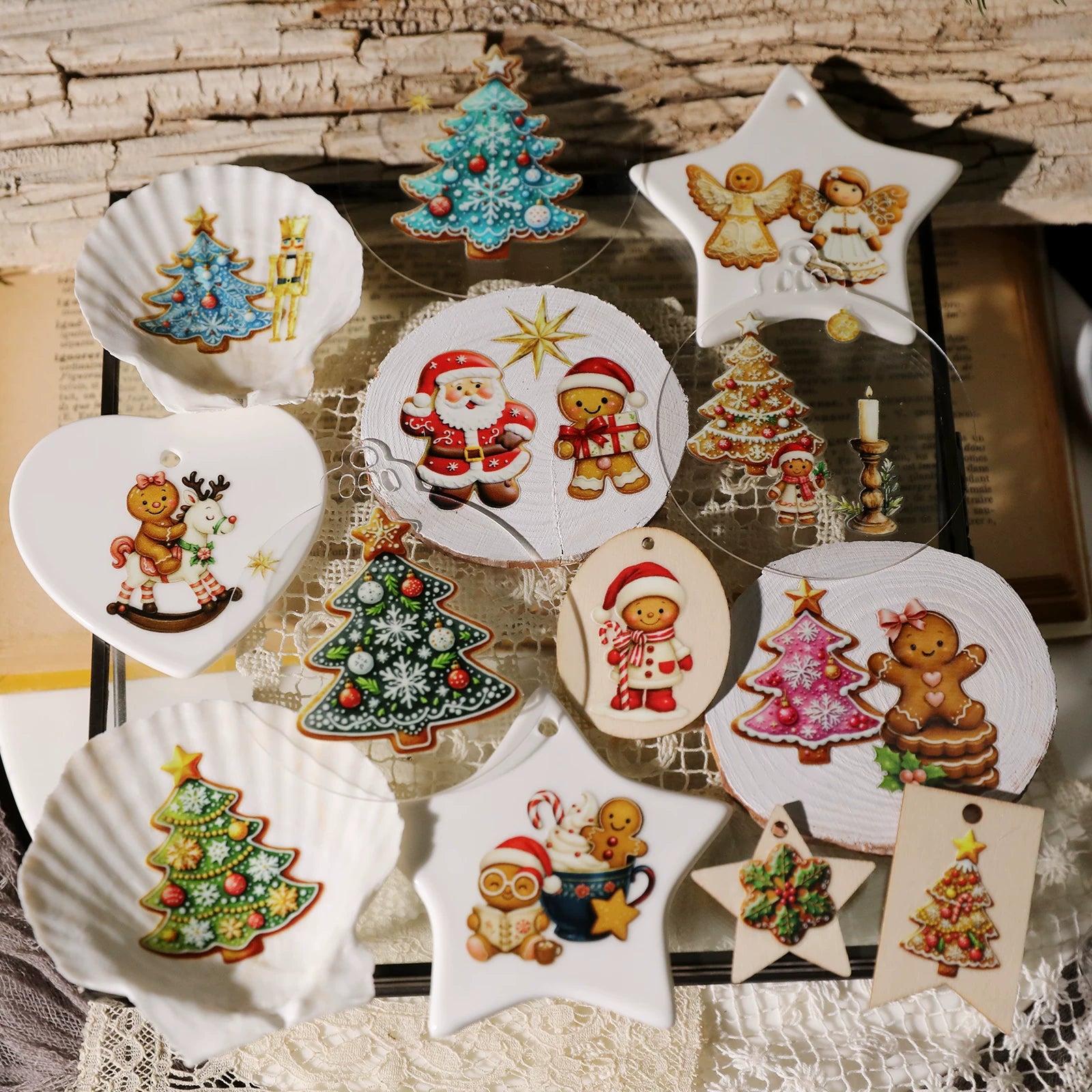 Christmas Gingerbread Man UV-DTF Rub-on Stickers