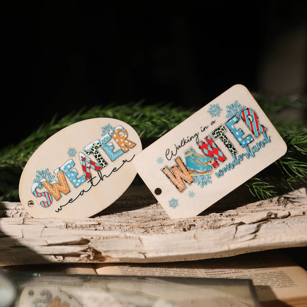 Christmas Snow UV-DTF Rub-on Stickers