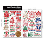 Christmas Hat Quotes UV-DTF Rub-on Stickers