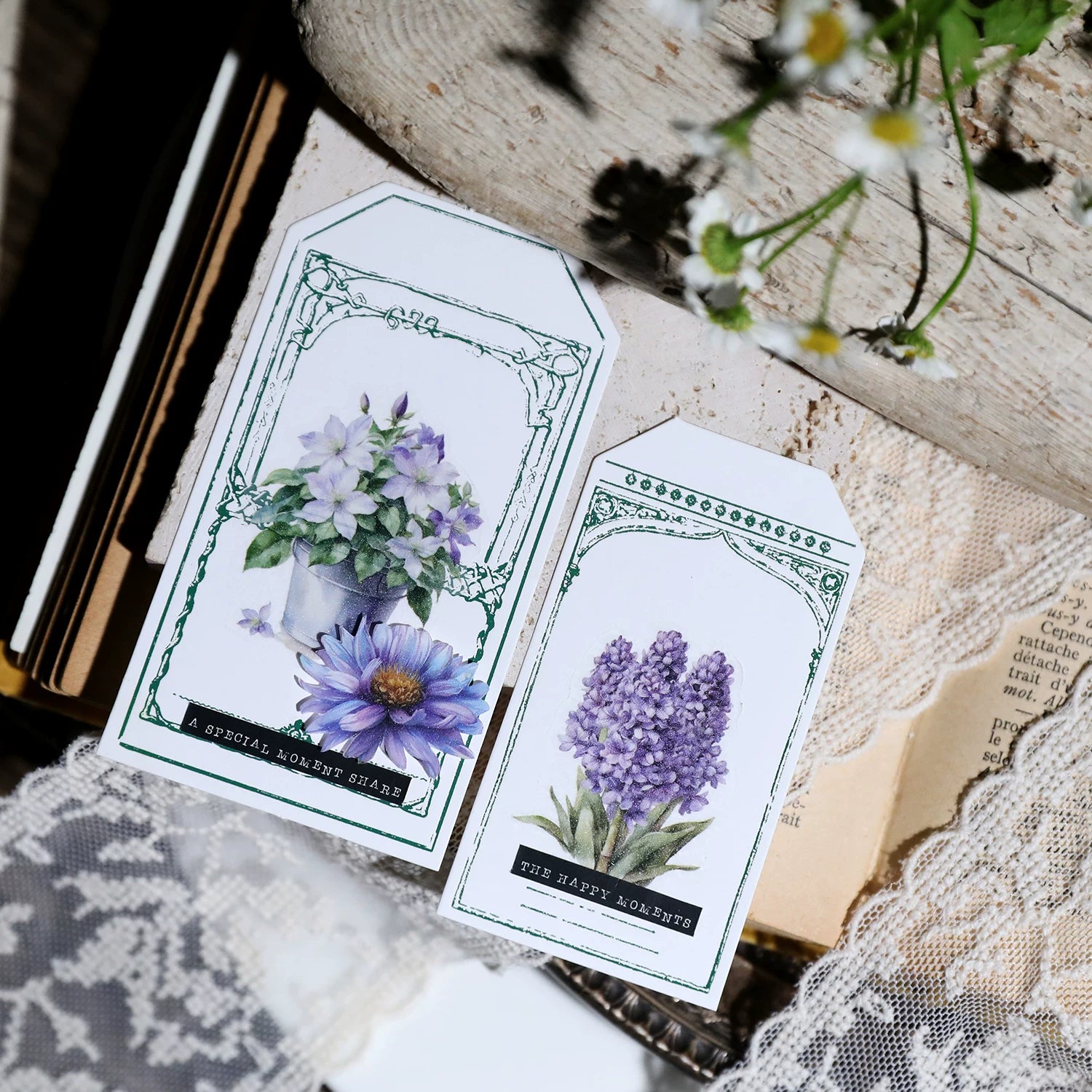 Blooming Flowers Vellum Stickers