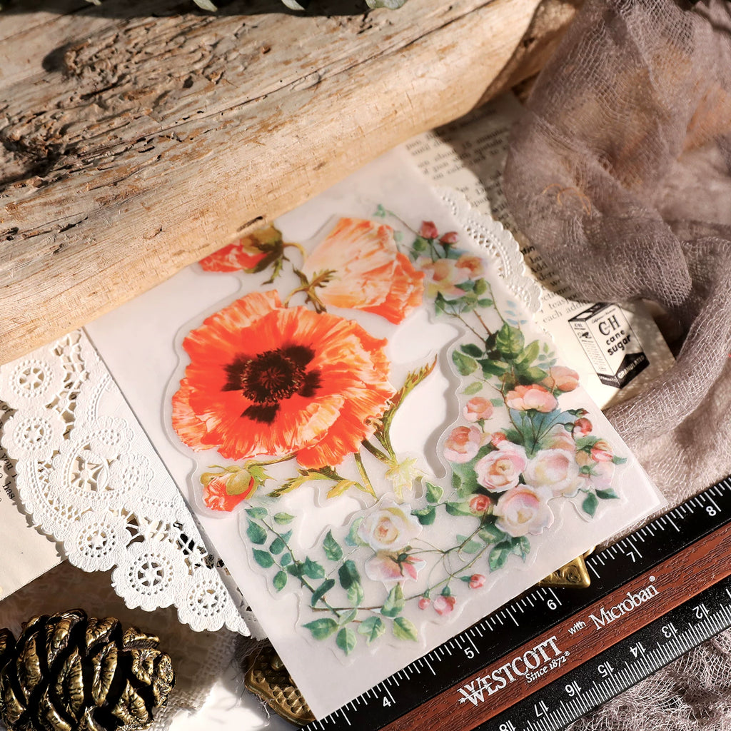 Larger Flowers Vellum Stickers