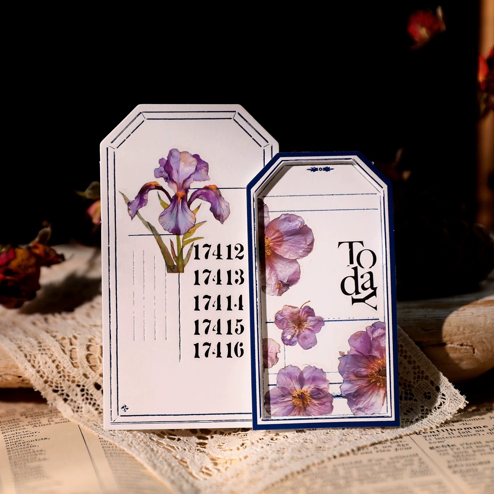 Autumn Dried Flowers Matte Rub-on Transfers