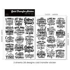 Coffee Phrases UV-DTF Rub-on Stickers