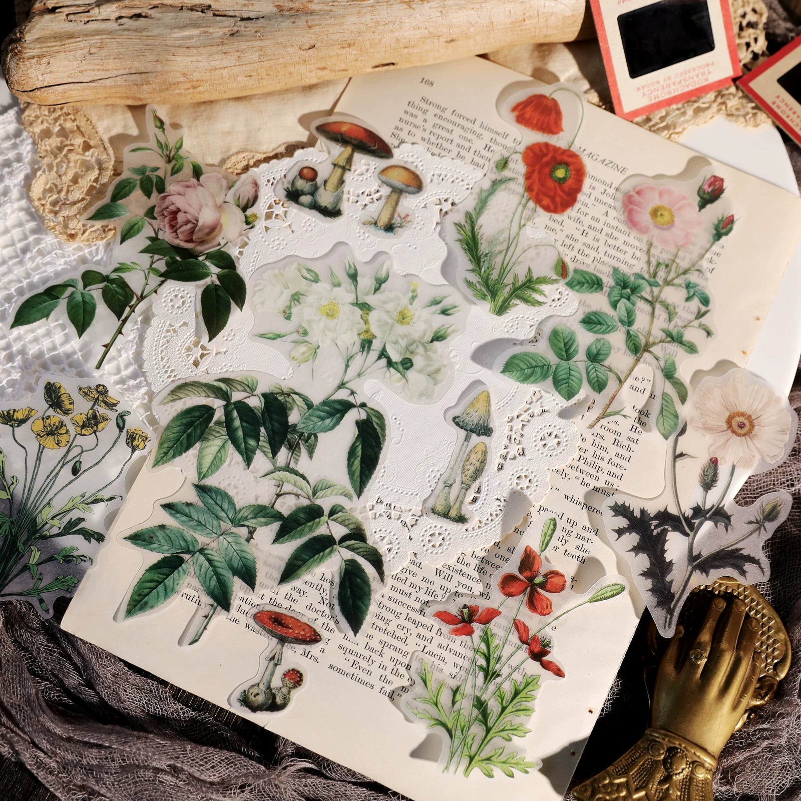 Larger Flowers Vellum Stickers