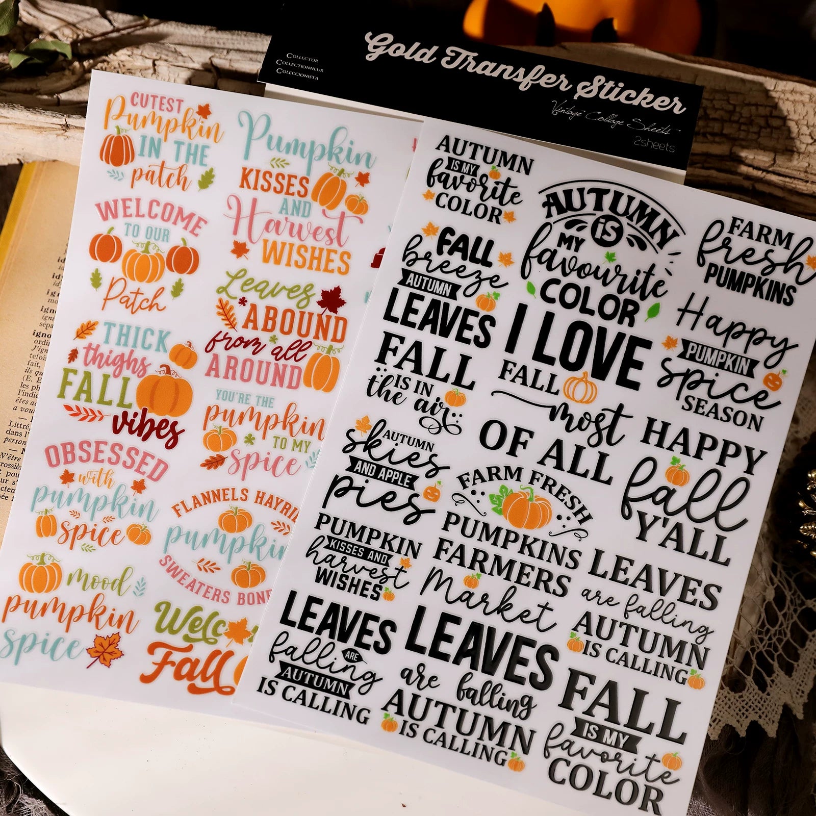 Thanksgiving Quotes UV-DTF Rub-on Stickers
