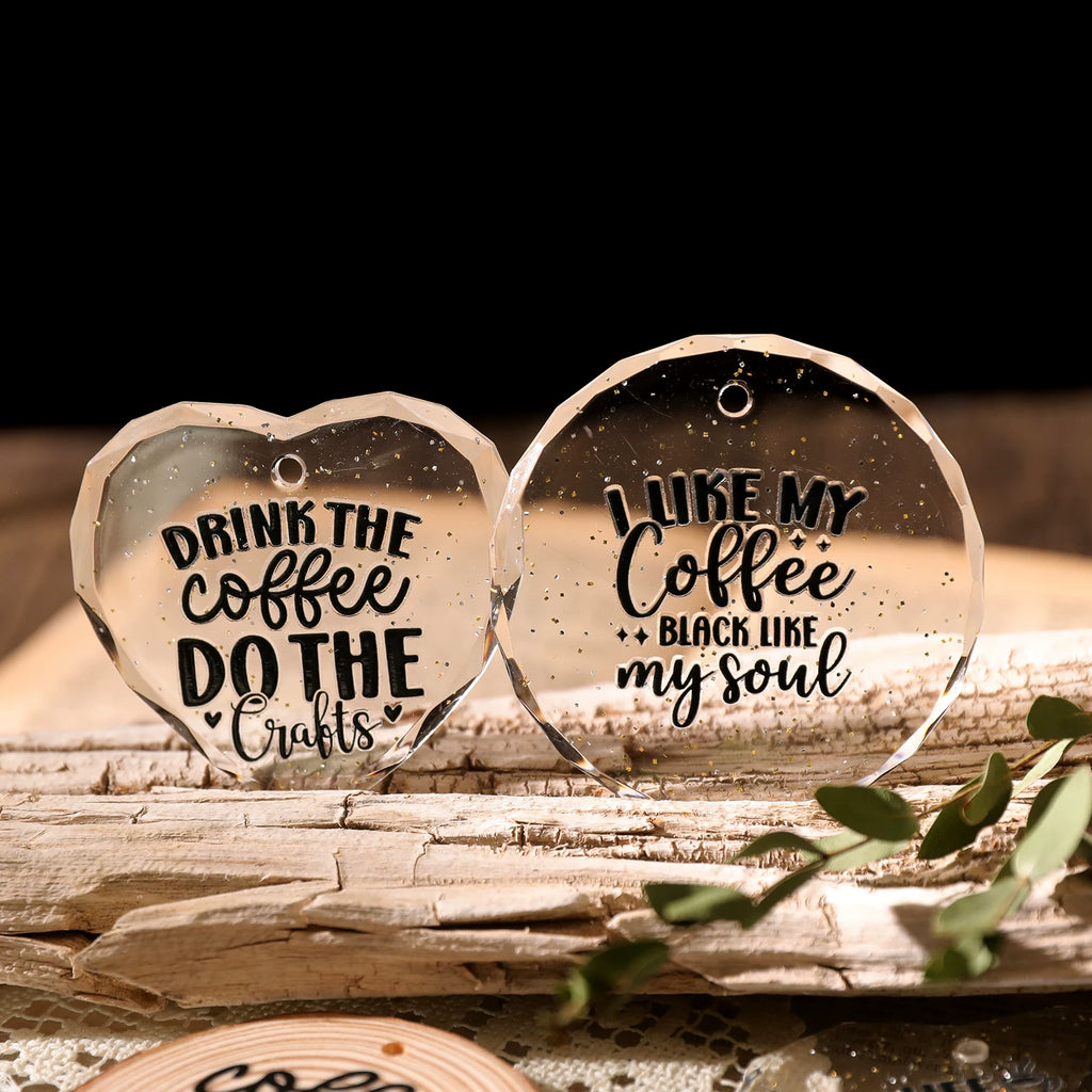 Coffee Phrases UV-DTF Rub-on Stickers