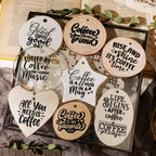 Coffee Phrases UV-DTF Rub-on Stickers