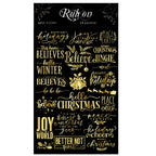Gold Foil Christmas Rub-on Transfer Stickers