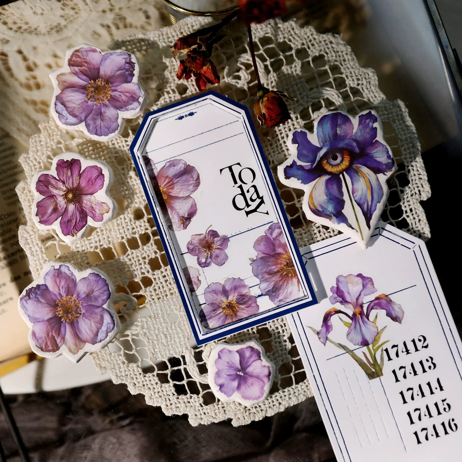 Autumn Dried Flowers Matte Rub-on Transfers