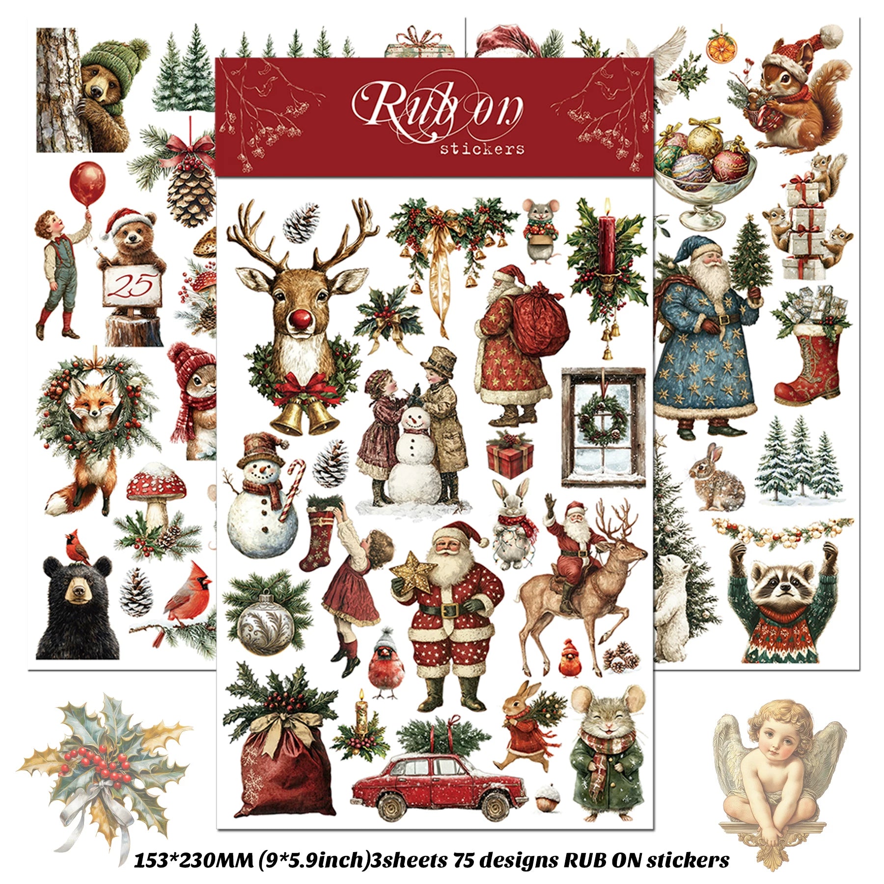 Christmas Matte Rub-on Transfers