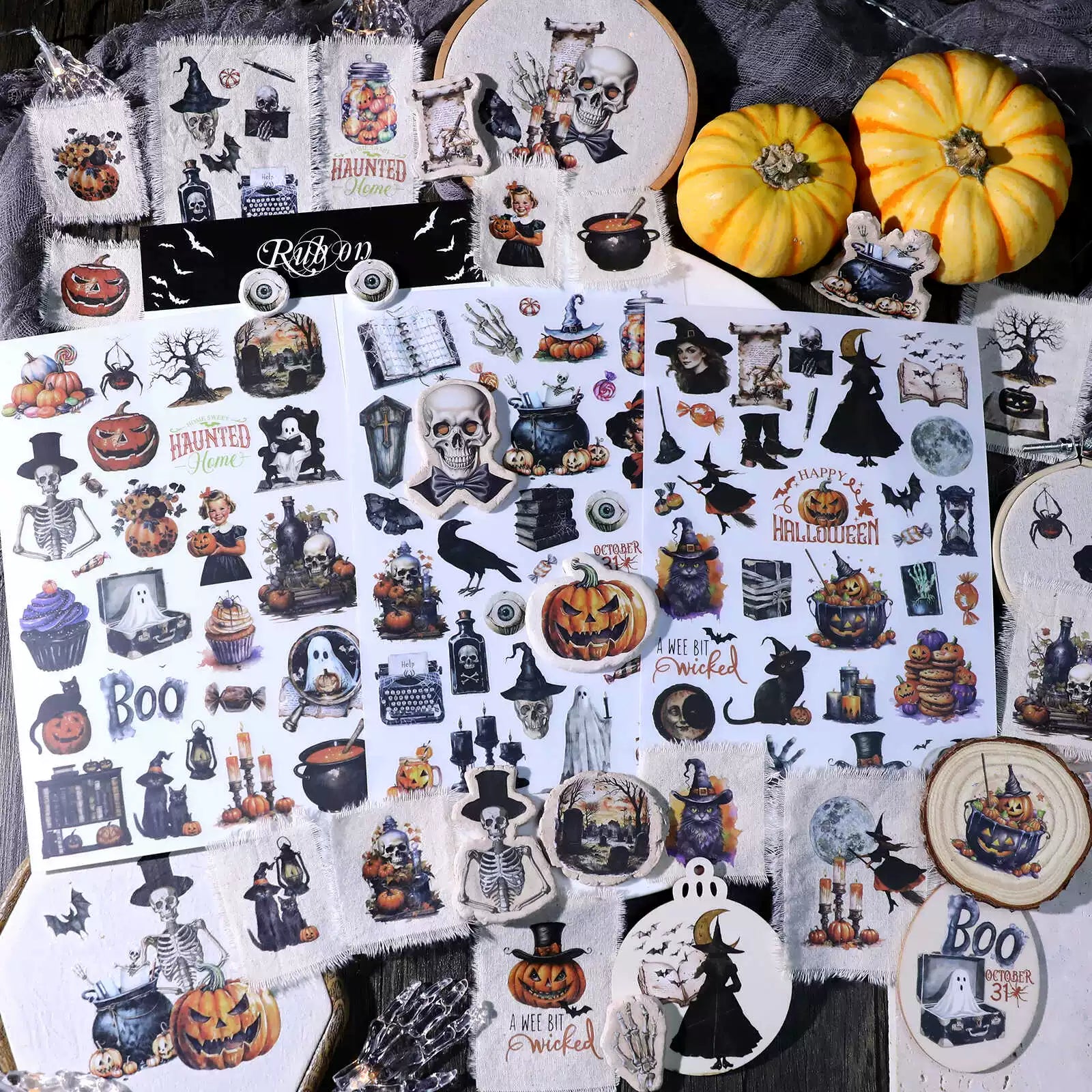Halloween Dark Matte Rub-on Transfers