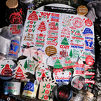 Christmas Hat Quotes UV-DTF Rub-on Stickers
