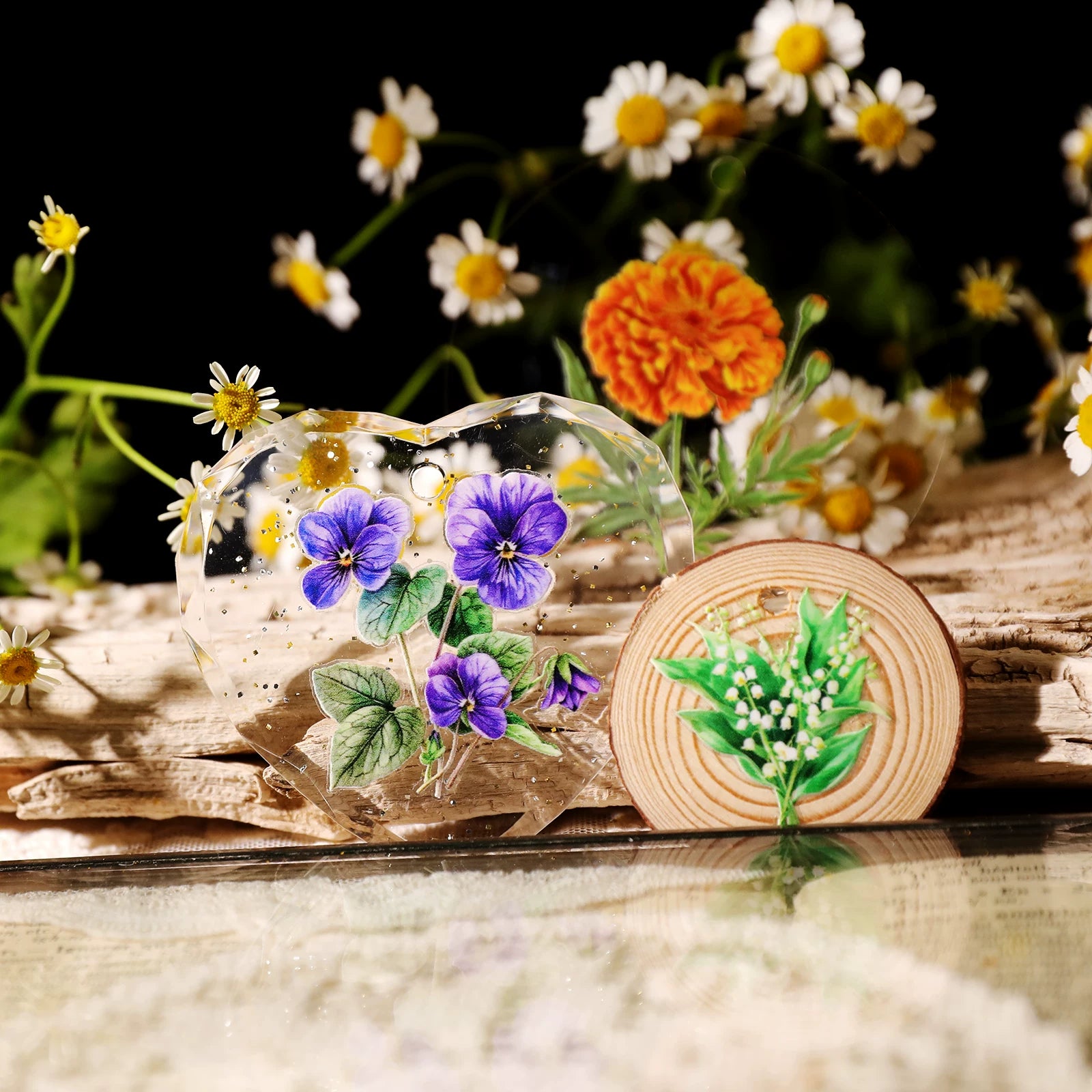 Flower Phrases UV-DTF Rub-on Stickers
