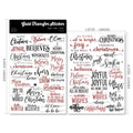Christmas Black and Red Quotes UV-DTF Rub-on Stickers
