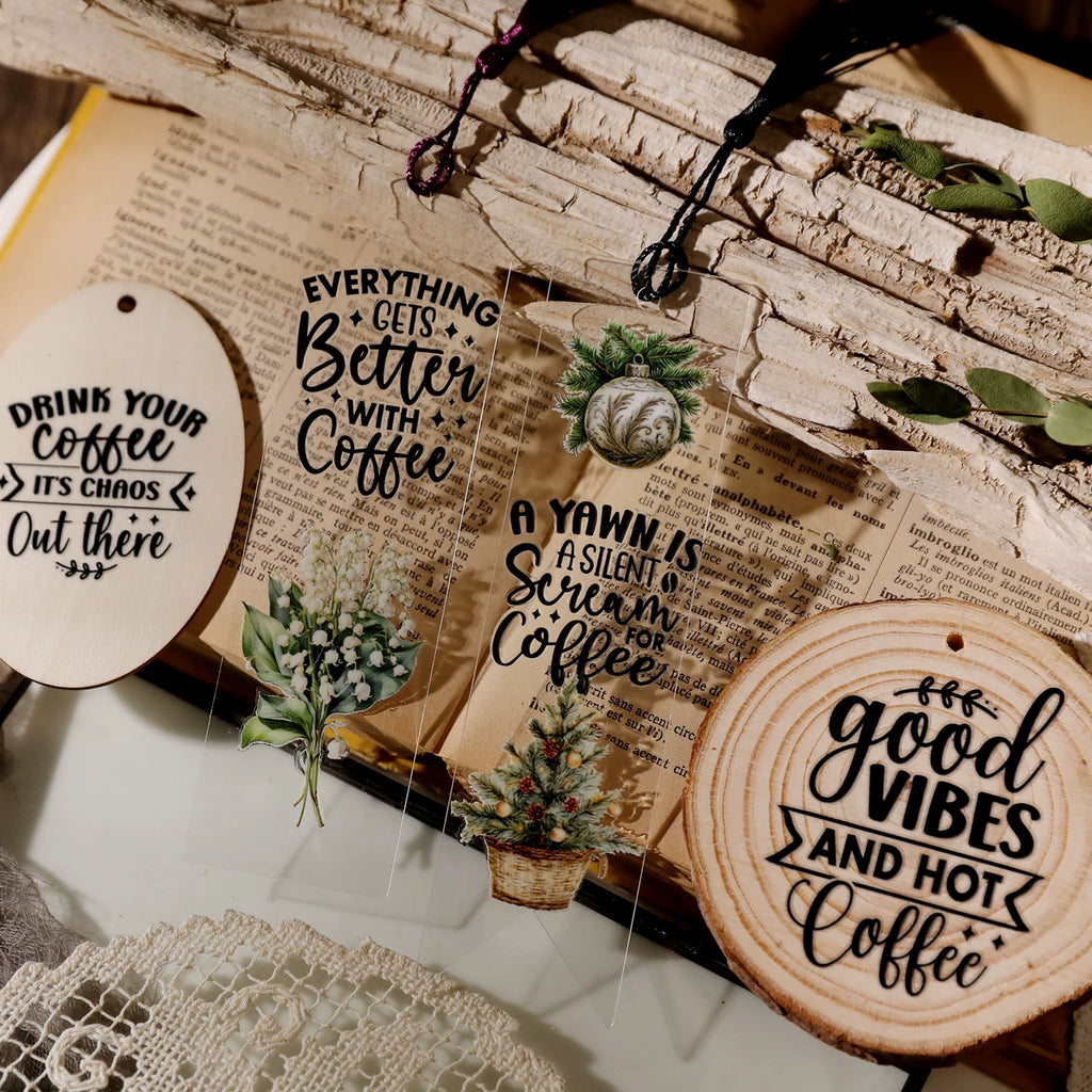 Coffee Phrases UV-DTF Rub-on Stickers
