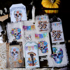 Day of the Dead Halloween Skull Matte Rub-on Transfers 2 Small Sheets