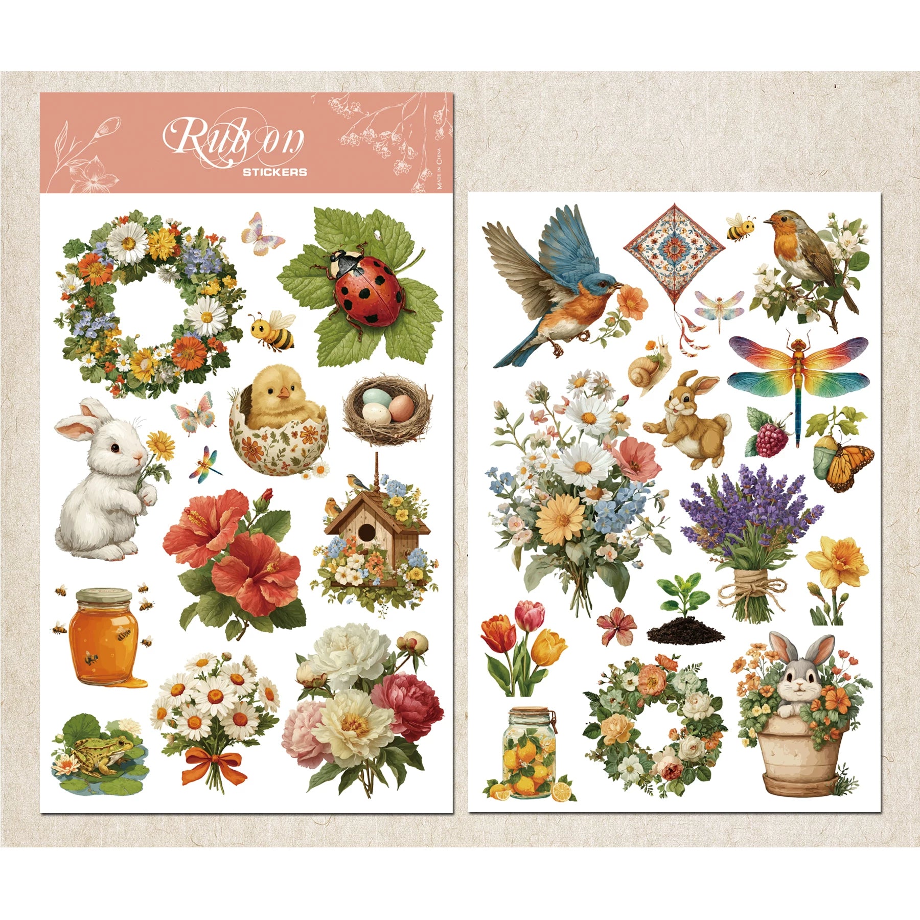 Easter Matte Rub-on Transfers 2 Small Sheets
