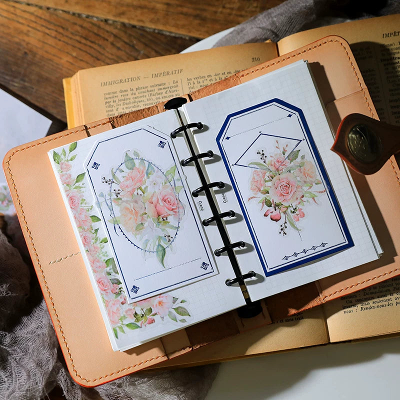 Pink Roses Vellum Stickers