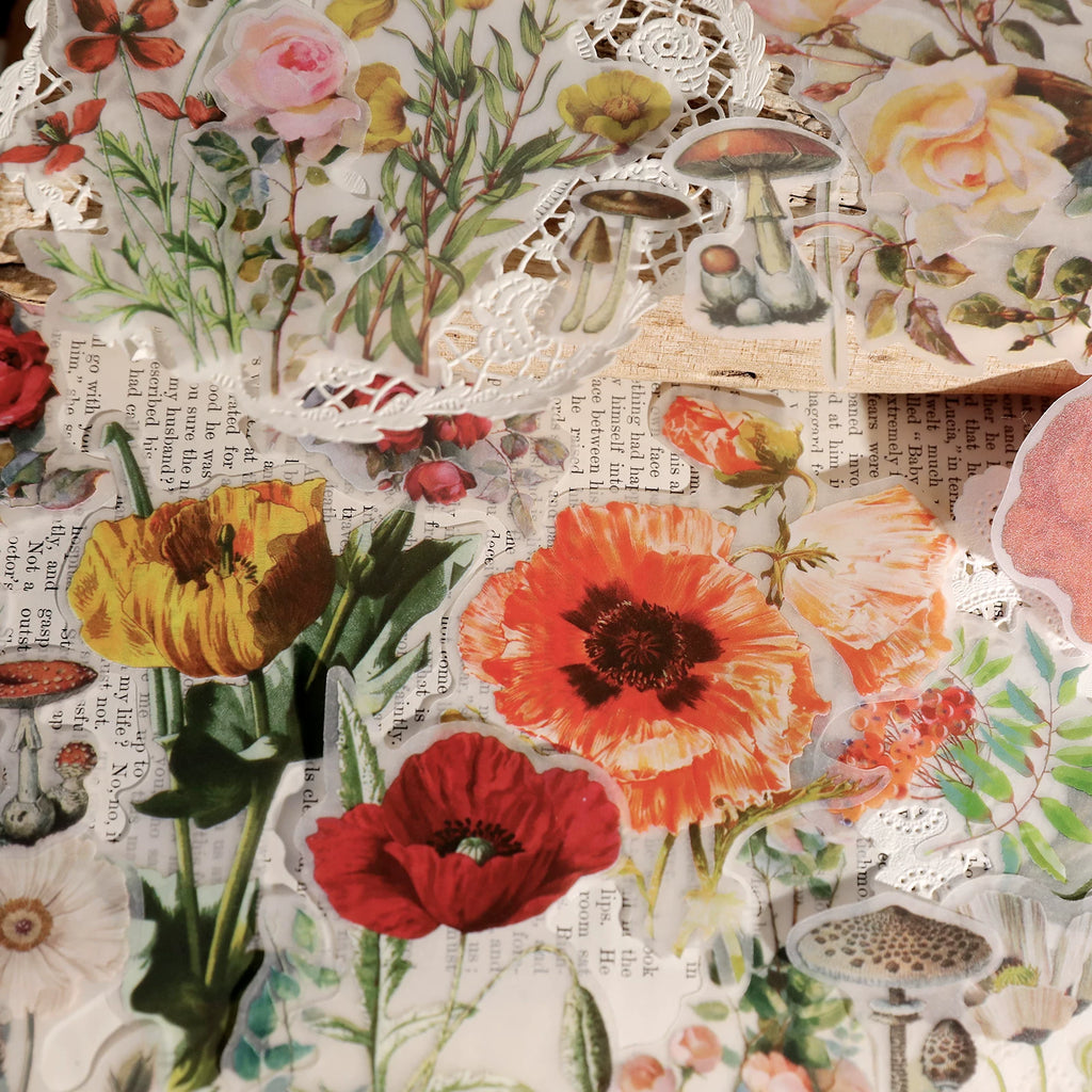 Larger Flowers Vellum Stickers