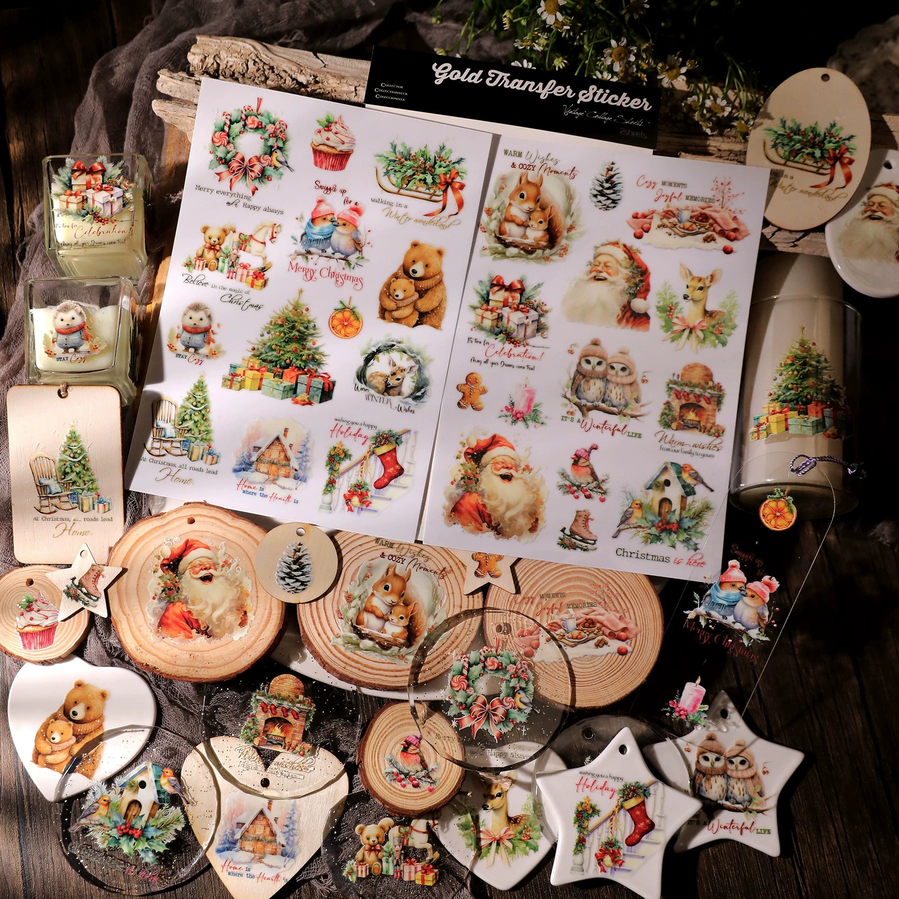 Christmas Sentence UV-DTF Rub-on Stickers