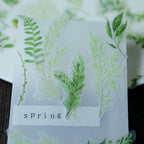Fresh Green Leaves Vellum Stickers