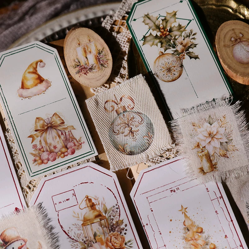 Golden Christmas Matte Rub-on Transfers 2 Small Sheets