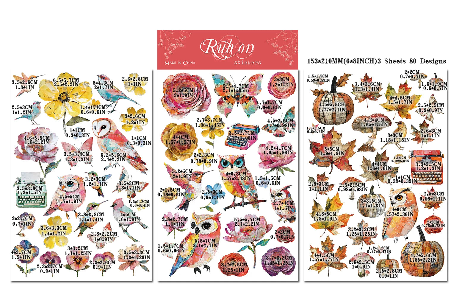 Owl Matte Rub-on Transfers