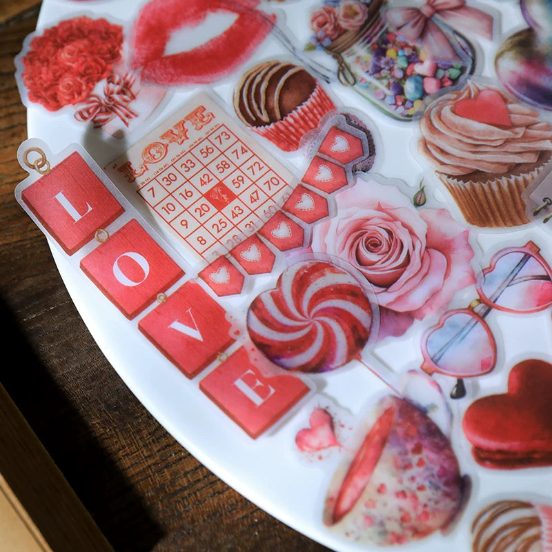 Pink Valentine's Day Vellum Stickers