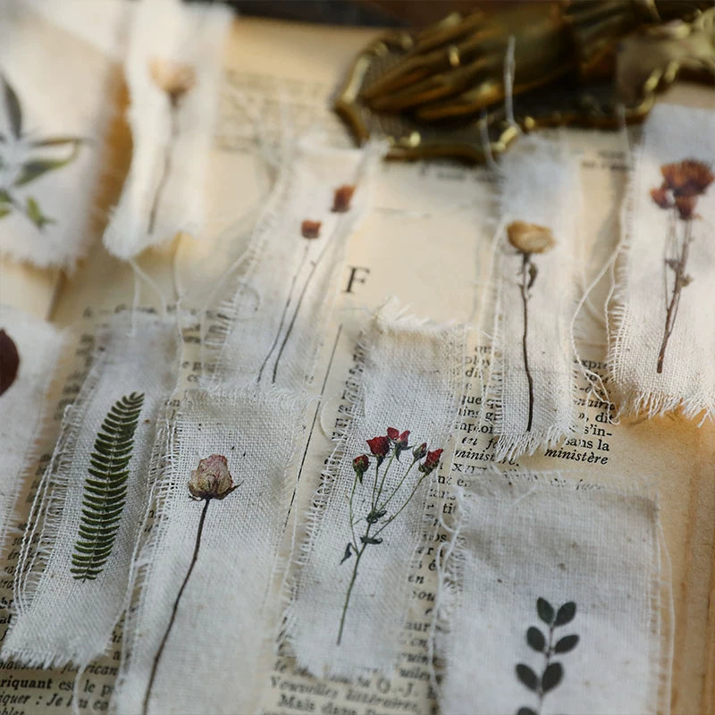 Green Dried Flowers Matte Rub-on Transfers