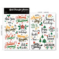 Christmas Leaf Quotes UV-DTF Rub-on Stickers